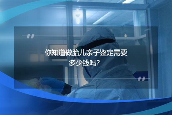 你知道做胎儿亲子鉴定需要多少钱吗？